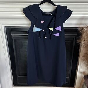 English Factory size Medium Multi Color Contrast Mini Dress